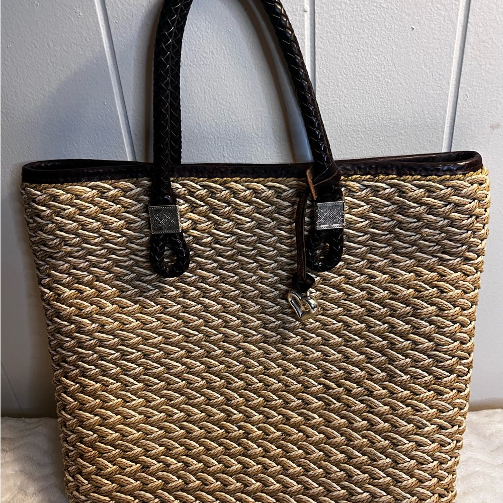EUC Brighton Woven Jute Bag w/ Braided Straps - Picture 1 of 6